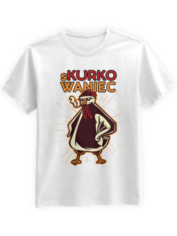 Koszulka Koszulka Męska sKURKOwaniec Biała - Śmieszne T-Shirty z Nadrukami ?