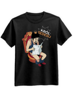 Koszulka Koszulka Męska Król Sedesu Czarna - Śmieszne T-Shirty z Nadrukami ?