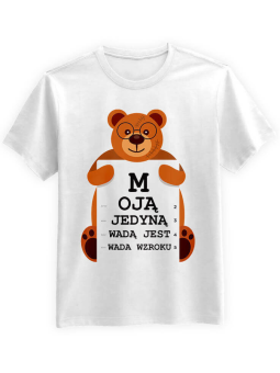 Koszulka Koszulka Męska Wada Wzroku Biała - Śmieszne T-Shirty z Nadrukami ?