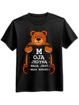 Koszulka Koszulka Męska Wada Wzroku Czarna - Śmieszne T-Shirty z Nadrukami ?