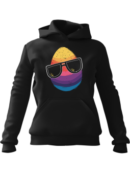 Bluza Damska z kapturem Easter EGG Chill Czarna - Modna Odzież z Nadrukami ?