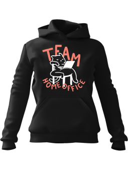 Bluza Damska z kapturem Team Home Office Czarna - Modna Odzież z Nadrukami ?