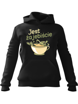 Bluza Damska z kapturem Jest Żajebiście Czarna - Modna Odzież z Nadrukami ?