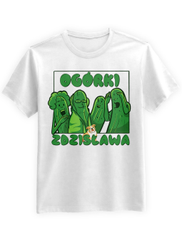 Koszulka Koszulka Męska Ogórki Zdzisława Biała - Śmieszne T-Shirty z Nadrukami ?