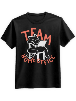 Koszulka Koszulka Męska Team Home Office Czarna - Śmieszne T-Shirty z Nadrukami ?