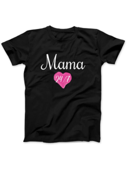 Koszulka Koszulka Damska Mama 24/7 Czarna - Śmieszne T-Shirty z Nadrukami ?