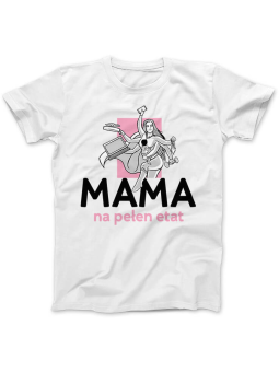 Koszulka Koszulka Damska Mama na pełen etat Biała - Śmieszne T-Shirty z Nadrukami ?