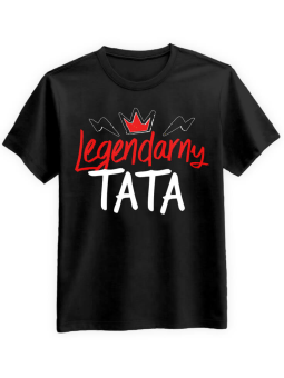 Koszulka Koszulka Męska Legendarny Tata Czarna - Śmieszne T-Shirty z Nadrukami ?