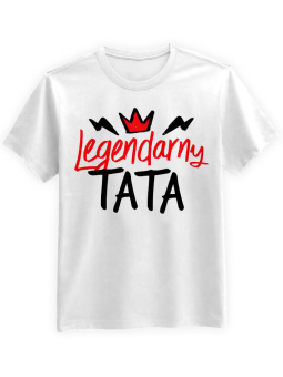 Koszulka Koszulka Męska Legendarny Tata Biała - Śmieszne T-Shirty z Nadrukami ?