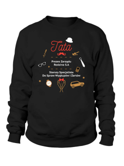 Bluza Męska Tata Prezes Zarządu - Śmieszne T-Shirty z Nadrukami ?