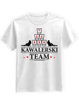 Koszulka Koszulka Męska Kawalerski Team Biała - Śmieszne T-Shirty z Nadrukami ?