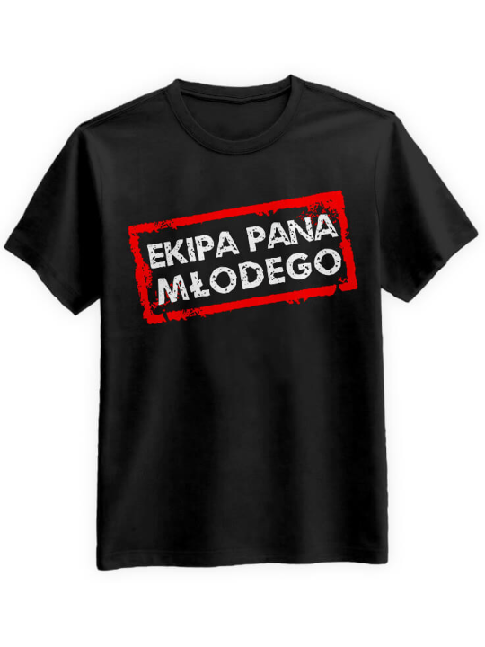 Koszulka Koszulka Męska Ekipa Pana Młodego Czarna - Śmieszne T-Shirty z Nadrukami ?