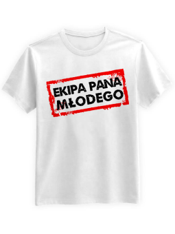 Koszulka Koszulka Męska Ekipa Pana Młodego Biała - Śmieszne T-Shirty z Nadrukami ?