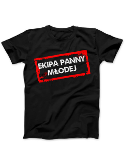 Koszulka Koszulka Damska Ekipa Panny Młodej Czarna - Śmieszne T-Shirty z Nadrukami ?