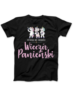 Koszulka Koszulka Damska Wieczór Panieński Czarna - Śmieszne T-Shirty z Nadrukami ?