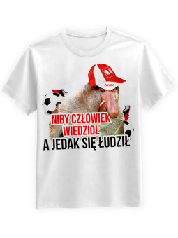 Koszulka Koszulka Męska Nosacz EURO2020 Biała - Śmieszne T-Shirty z Nadrukami ?