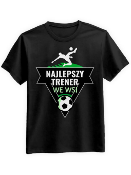 Koszulka Koszulka Męska Najlepszy Trener We Wsi Czarna - Śmieszne T-Shirty z Nadrukami ?