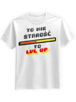 Koszulka Koszulka Męska Urodzinowy Level Up - Śmieszne T-Shirty z Nadrukami ?