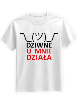Koszulka Koszulka Męska Informatyk - U mnie działa Biała - Śmieszne T-Shirty z Nadrukami ?