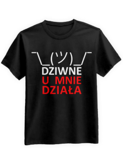 Koszulka Koszulka Męska Informatyk - U mnie działa Czarna - Śmieszne T-Shirty z Nadrukami ?