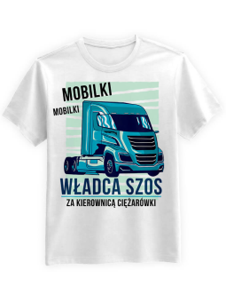 Koszulka Koszulka Męska Kierowca Król Szos Biała - Śmieszne T-Shirty z Nadrukami ?
