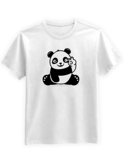 Koszulka Koszulka Męska Hi Panda Fan Biała - Śmieszne T-Shirty z Nadrukami ?