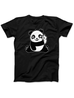 Koszulka Koszulka Damska Hi Panda Fan Czarna - Śmieszne T-Shirty z Nadrukami ?