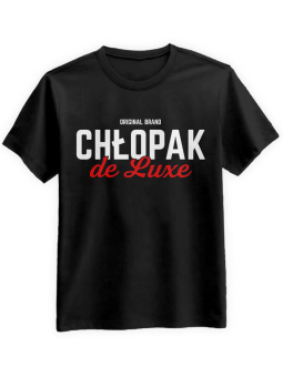 Koszulka Koszulka Męska Chłopak deLuxe Czarna - Śmieszne T-Shirty z Nadrukami ?