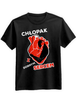 Koszulka Koszulka Męska Chłopak z dobrym sercem Czarna - Śmieszne T-Shirty z Nadrukami ?