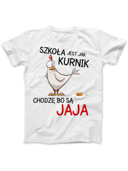 Koszulka Koszulka Damska Szkoła jest jak Kurnik Biała - Śmieszne T-Shirty z Nadrukami ?