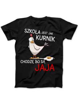 Koszulka Koszulka Damska Szkoła jest jak kurnik Czarna - Śmieszne T-Shirty z Nadrukami ?