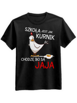 Koszulka Koszulka Męska Szkoła jest jak Kurnik Czarna - Śmieszne T-Shirty z Nadrukami ?
