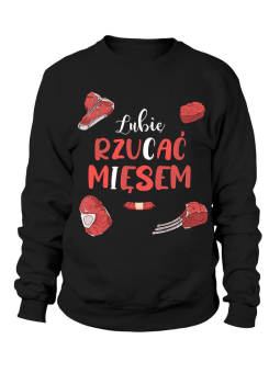 Bluza Damska Lubię rzucać mięsem - Śmieszne T-Shirty z Nadrukami ?