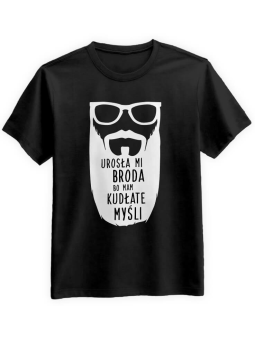 Koszulka Koszulka Męska Kudłate Myśli Czarna - Śmieszne T-Shirty z Nadrukami ?