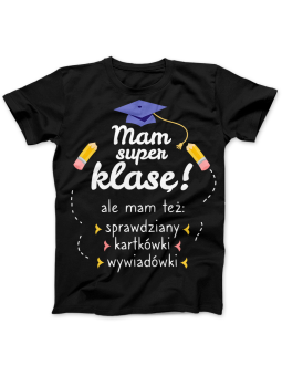 Koszulka Koszulka Damska Mam super klasę Czarna - Śmieszne T-Shirty z Nadrukami ?