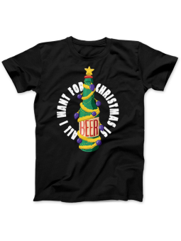 Koszulka Koszulka Damska Beer Christmas Czarna - Śmieszne T-Shirty z Nadrukami ?