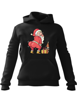 Bluza Damska z kapturem Santa Twerk Czarna - Modna Odzież z Nadrukami ?