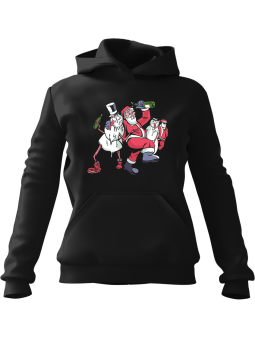 Bluza Damska z kapturem Pijane Święta Czarna - Modna Odzież z Nadrukami ?