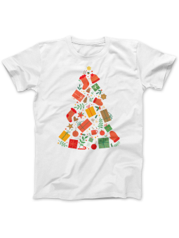 Koszulka Koszulka Damska Christmas tree Biała - Śmieszne T-Shirty z Nadrukami ?