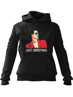 Bluza Damska z kapturem Last Christmas Czarna - Modna Odzież z Nadrukami ?