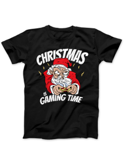 Koszulka Koszulka Damska Christmas Gaming Time Czarna - Śmieszne T-Shirty z Nadrukami ?