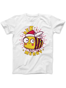 Koszulka Koszulka Damska Bee Merry Biała - Śmieszne T-Shirty z Nadrukami ?