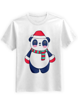 Koszulka Koszulka Męska Świąteczna Panda Biała - Śmieszne T-Shirty z Nadrukami ?