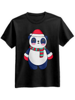 Koszulka Koszulka Męska Świąteczna Panda Czarna - Śmieszne T-Shirty z Nadrukami ?
