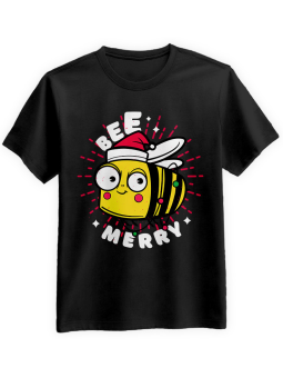 Koszulka Koszulka Męska Bee Merry Czarna - Śmieszne T-Shirty z Nadrukami ?