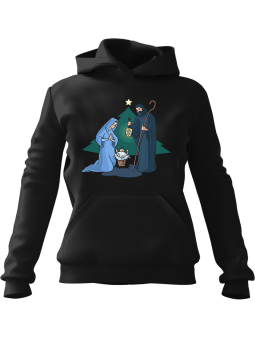 Bluza Męska z kapturem Szopka Czarna - Śmieszne gadżety z Nadrukami ?