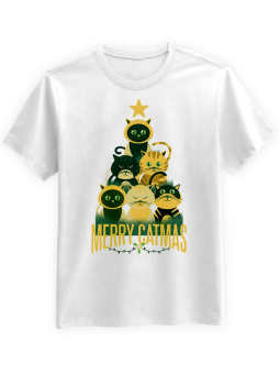 Koszulka Koszulka Męska Merry Catmas Biała - Śmieszne T-Shirty z Nadrukami ?