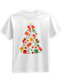 Koszulka Koszulka Męska Christmas tree Biała - Śmieszne T-Shirty z Nadrukami ?