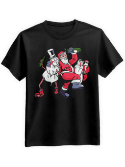 Koszulka Koszulka Męska Pijane Święta Czarna - Śmieszne T-Shirty z Nadrukami ?