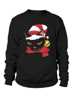 Bluza Męska Świąteczny Kot - Śmieszne T-Shirty z Nadrukami ?